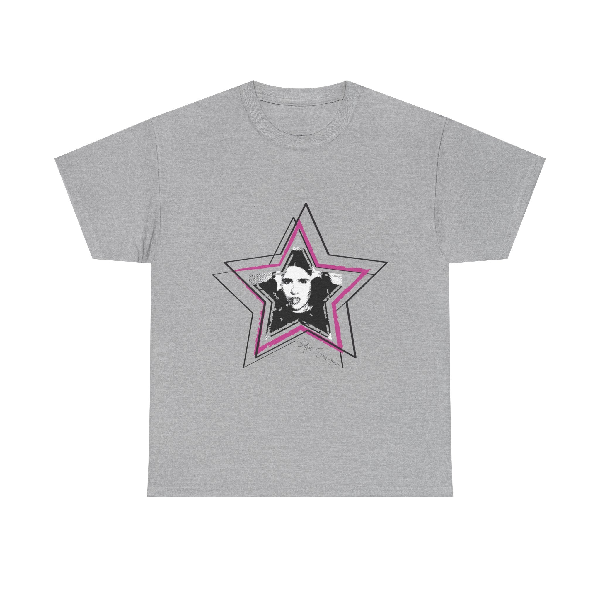 Retro Star Portrait T-Shirt — 'Sofia Sampaio' Script Back Tee