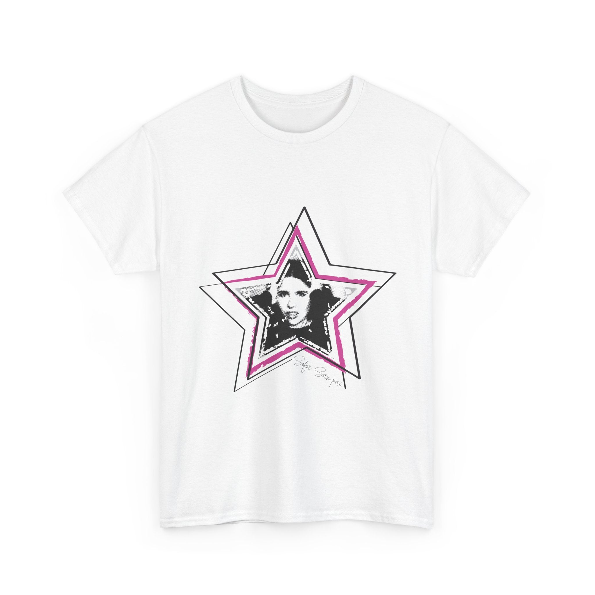 Retro Star Portrait T-Shirt — 'Sofia Sampaio' Script Back Tee