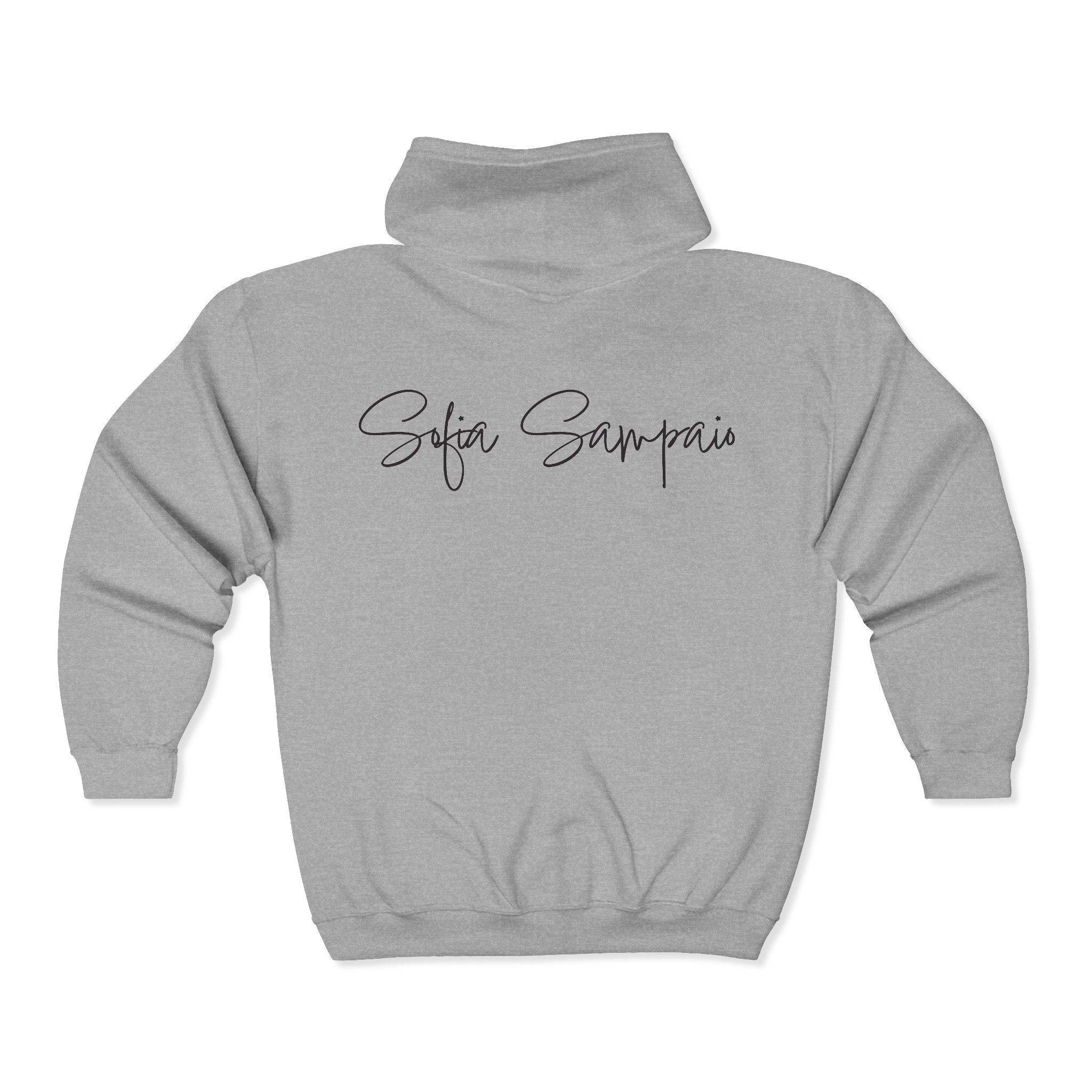 Zip Hoodie — Pink Star Photo Graphic with 'Sofia Sampaio' Signature Back
