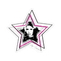 Retro Pop Star Kiss-Cut Sticker — Pink Star Portrait Decal